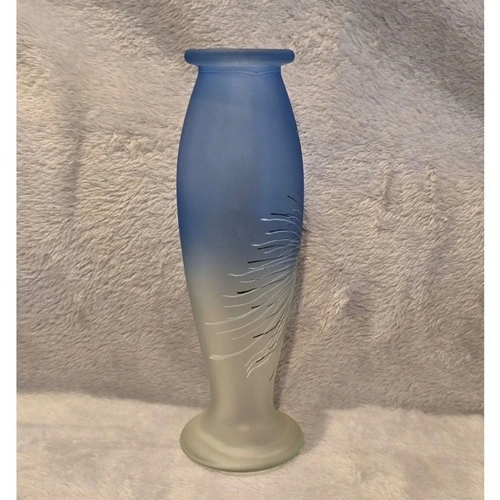 Schott Zwiesel‎ Art Glass Ambiente Satin Blue Glass Vase 7.5